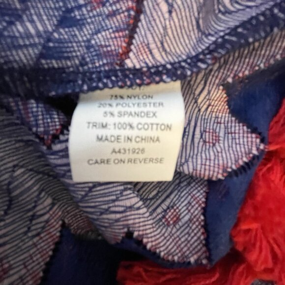 WD NY Women's Sleeveless Tank Tunic Size XL Red Multi Color Chevron Tassels - Picture 11 of 13